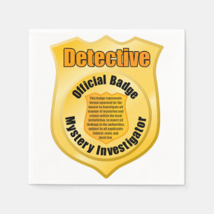 Detective Official Badge Mystery Investigator Napkin