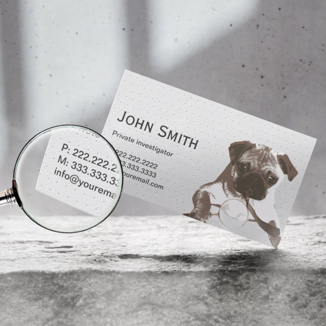 Detective Pug Investigator Business Card (Creator Uploaded)