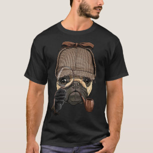 Detective Pug Spy Investigator Puppy Doggo Pet Pug T-Shirt
