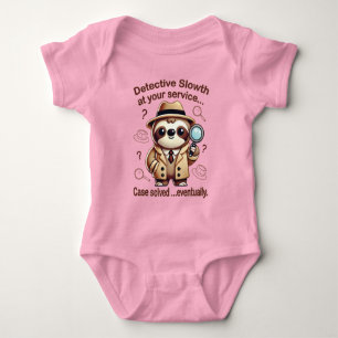 "Detective Sloth" Sloth Private Eye Baby Bodysuit