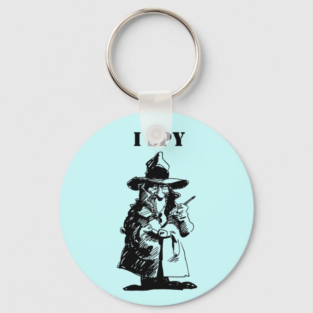 Detective Sly Ol Gumshoe Murder Mystery Sleuth Key Ring (Front)