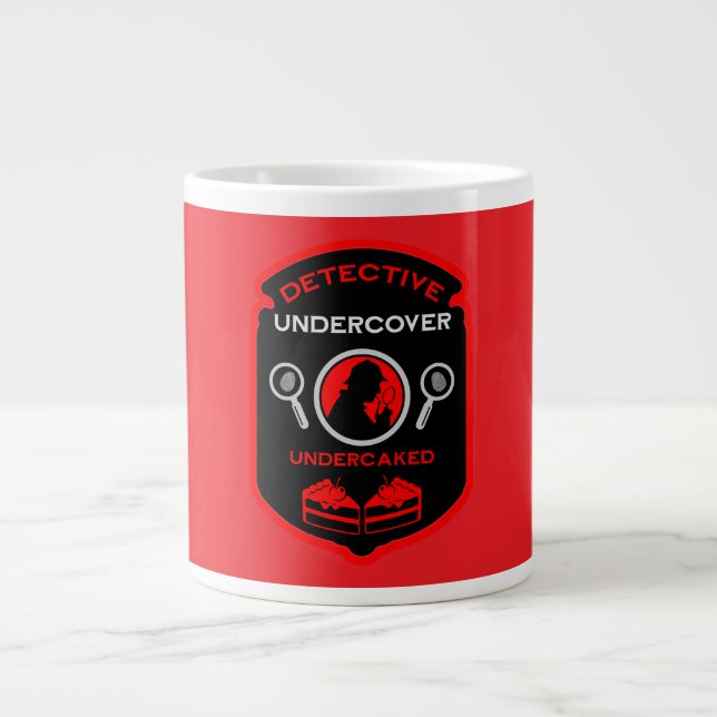 Detective-Themed Funny Gift Large Coffee Mug (Front)