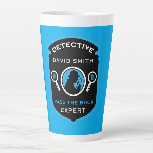 Detective-Themed Funny Gift Latte Mug (Front)