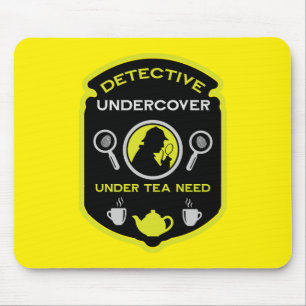 Detective-Themed Funny Tea Mouse Pad