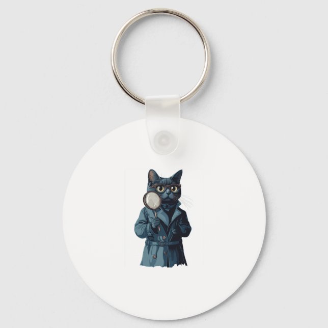 Detective Whiskers � Funny Cat Mystery Novel Key Ring (Front)