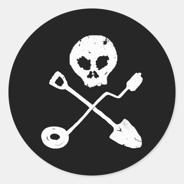 Detectorist Skull - probe skull Classic Round Sticker (Front)