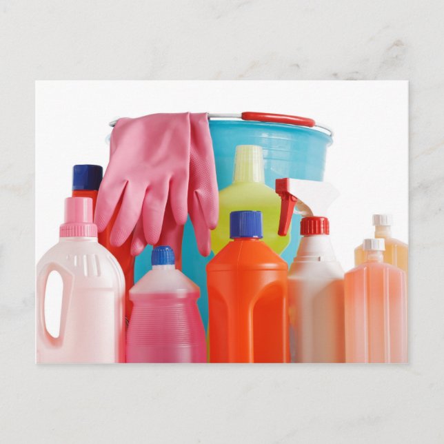detergent bottles and bucket postcard (Front)