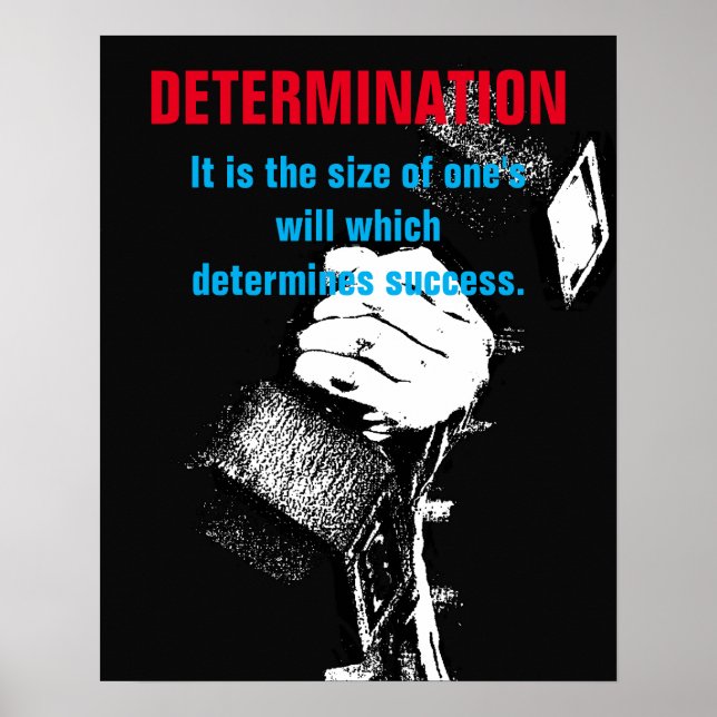Determination Bodybuilding Fitness Motivational Poster (Front)