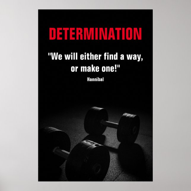 Determination Bodybuilding Fitness Motivational Poster (Front)