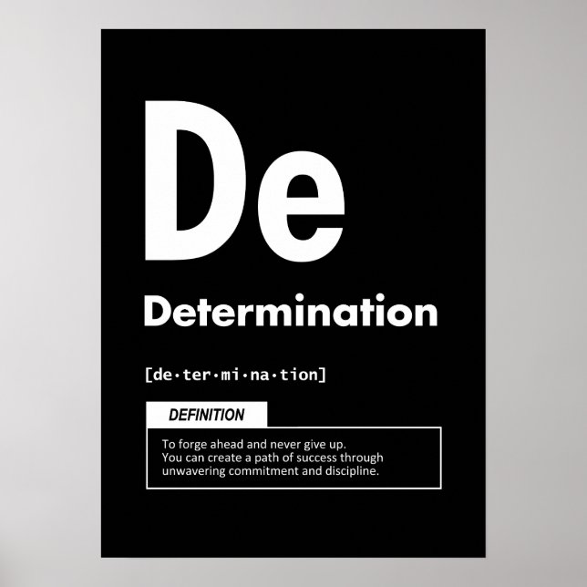 Determination - Element Of Success - Motivational Poster (Front)