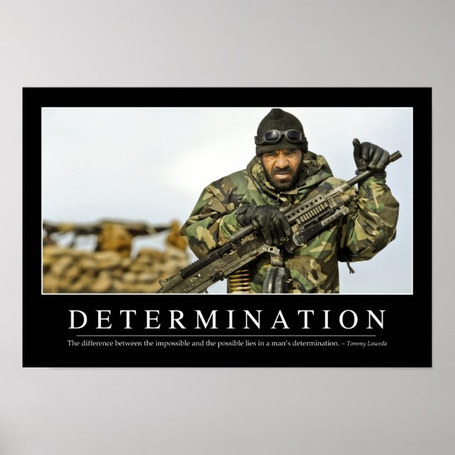 Determination: Inspirational Quote Poster (Front)