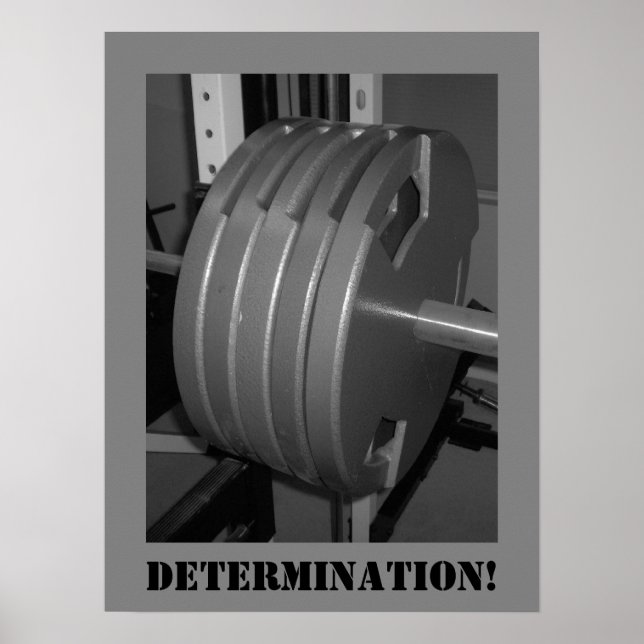 DETERMINATION! Weightlifting Exercise Gym Poster (Front)