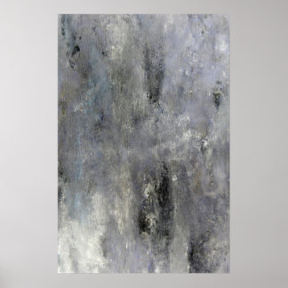 'Determine' Grey and Beige Abstract Art Poster