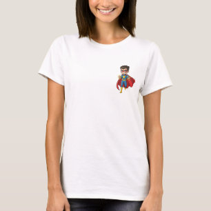 Determined Cartoon Superhero Boy Running T-Shirt