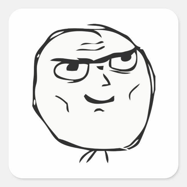 Determined Guy Meme - Square Stickers (Front)