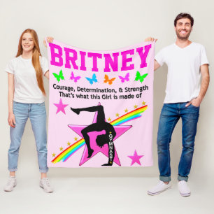 DETERMINED GYMNAST PERSONALIZED FLEECE BLANKET