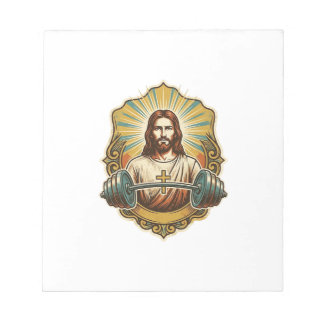 Determined Jesus Heavy Iron Barbell Powerlifting G Notepad