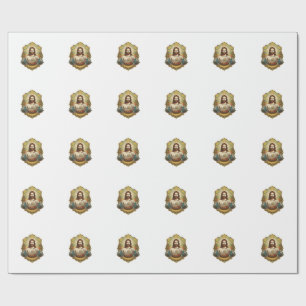 Determined Jesus Heavy Iron Barbell Powerlifting G Wrapping Paper