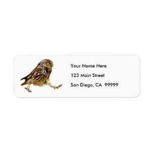 Determined Marching Owl Return Address Label