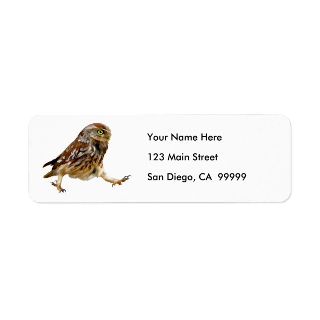 Determined Marching Owl Return Address Label (Front)