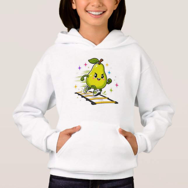 Determined Pear Agility Ladder Workout Cartoon Sti (Front)