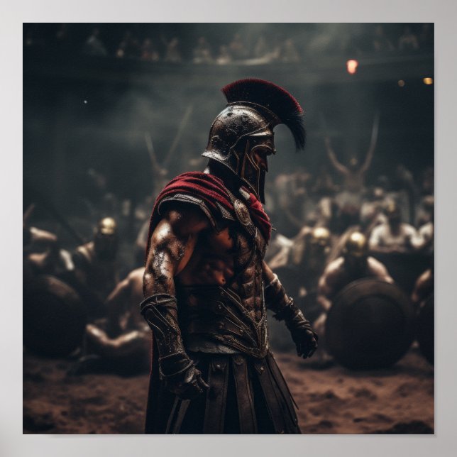 Determined Secutor Gladiator Poster - Battle-Worn  (Front)
