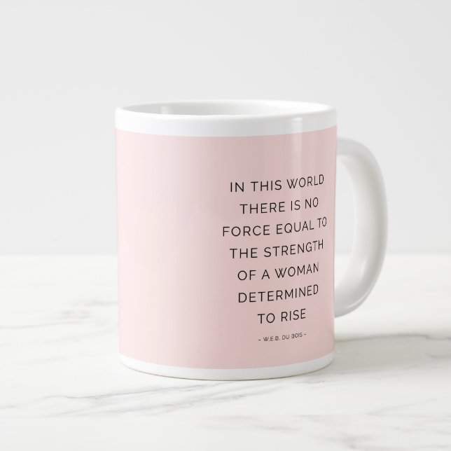 Determined Woman Inspiring Quotes Pink Black Large Coffee Mug (Front Right)