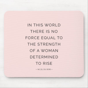 Determined Woman Inspiring Quotes Pink Black Mouse Pad