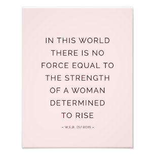 Determined Woman Inspiring Quotes Pink Black Photo Print