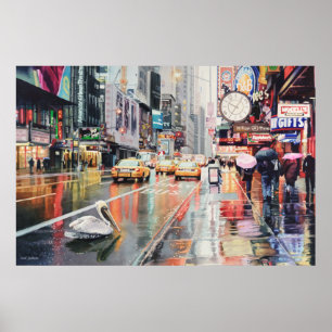 "Detour" Pelican in New York Poster