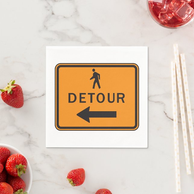 Detour Sign Paper Napkins (Creator Uploaded)