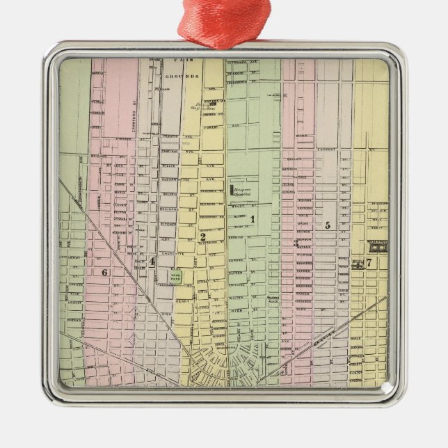 Detroit 2 metal tree decoration (Front)