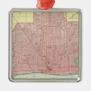 Detroit and Vicinity Metal Tree Decoration