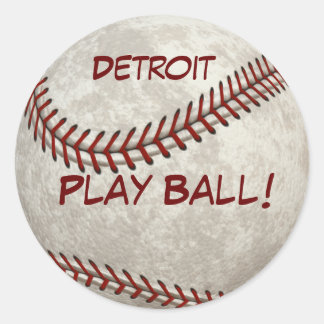 Detroit Baseball "Play Ball!" American Past-time Classic Round Sticker