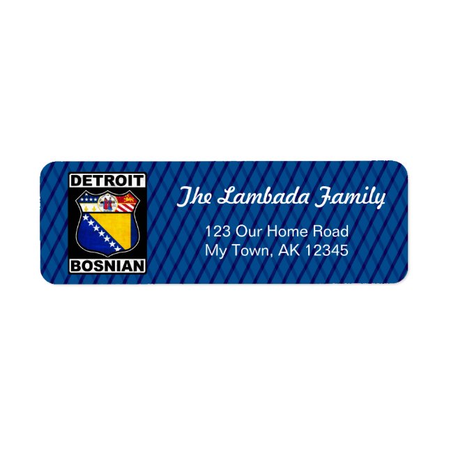 Detroit Bosnian American Address Labels Template (Front)