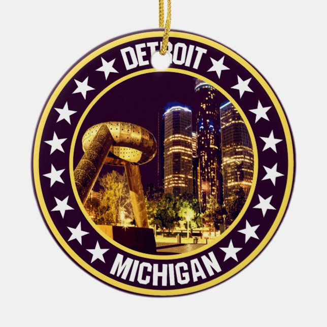 Detroit                                            ceramic ornament (Front)
