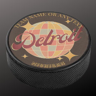 Detroit City Michigan ice hockey Puck