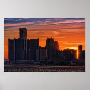 Detroit Cityscape #0516 Poster