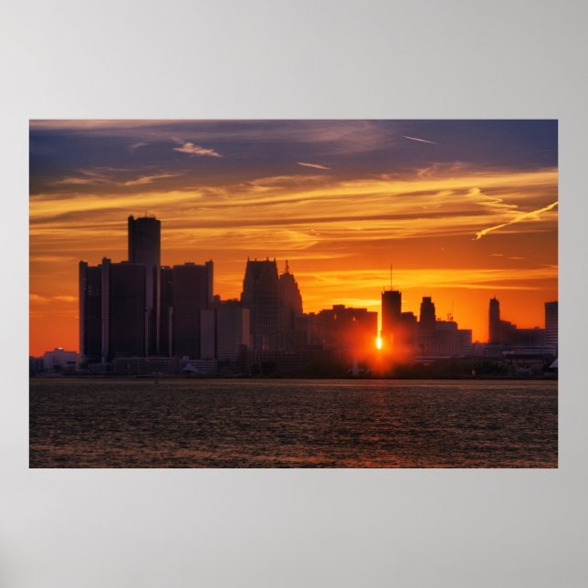 Detroit Cityscape #0527 Poster (Front)