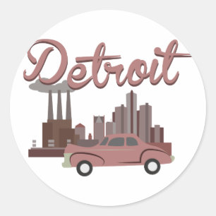 Detroit Classic Round Sticker