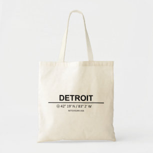 Detroit Coordinaten - Detroit Coordinates Tote Bag