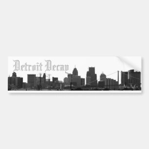 Detroit Decay (skyline sticker) Bumper Sticker
