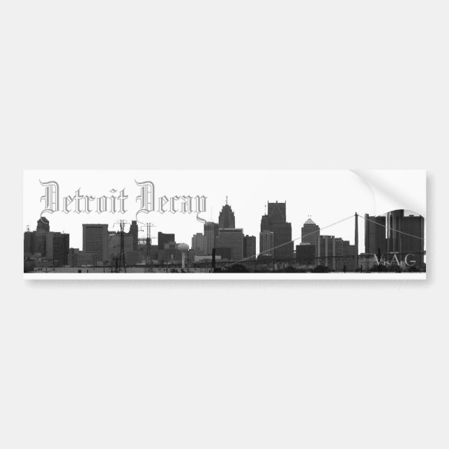 Detroit Decay (skyline sticker) Bumper Sticker (Front)