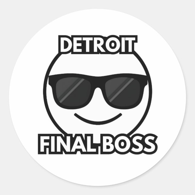 Detroit Final Boss Cool Emoji Sticker (Front)