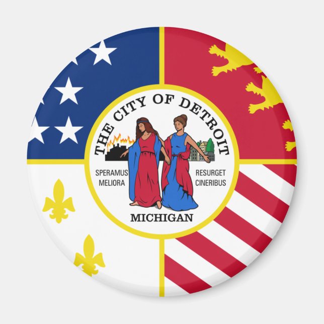 Detroit Flag Magnet (Front)