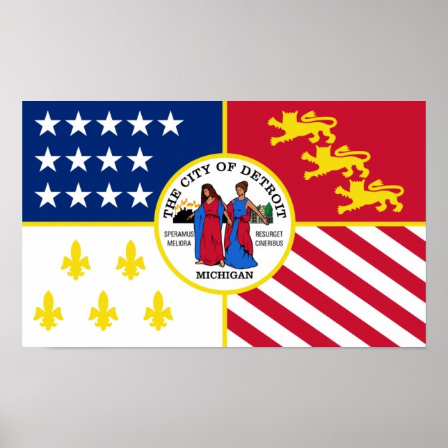 Detroit Flag Poster (Front)