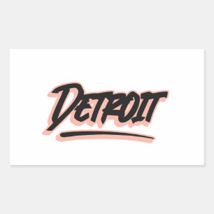 Detroit Graffiti Style Rectangular Sticker