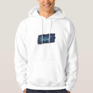 Detroit Handwritten Blue Typography  Hoodie