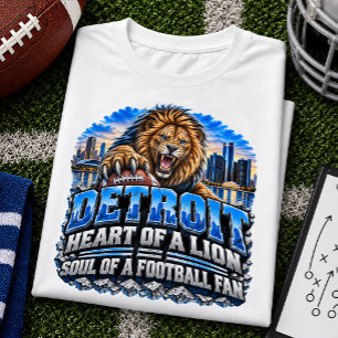 Detroit Heart of a Lion Football Fan T-Shirt