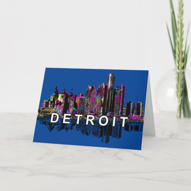 Detroit in graffiti card (Front)